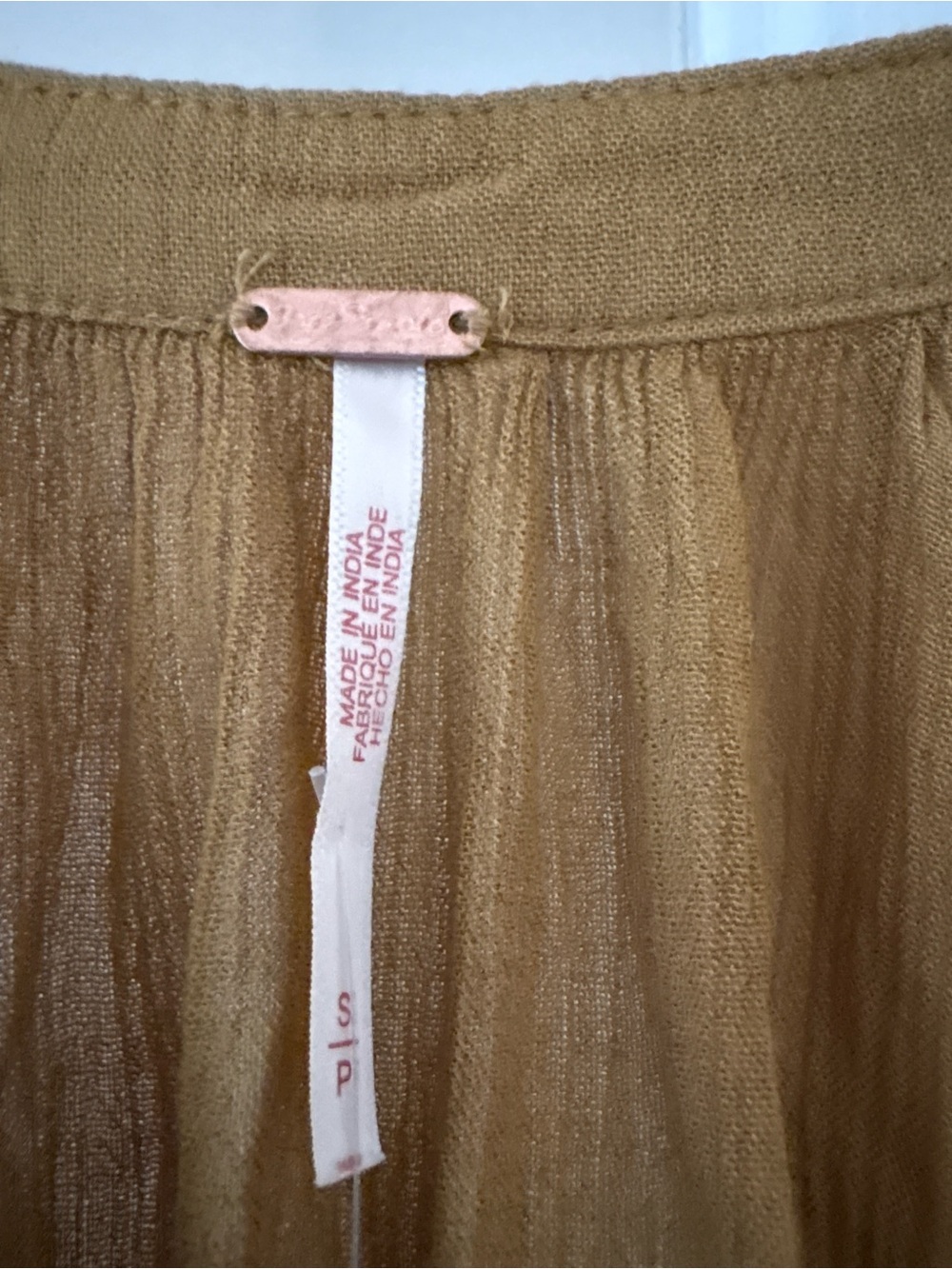 Free People Mustard Brown Maxi Dress with Tie Waist - Picture 3 of 4